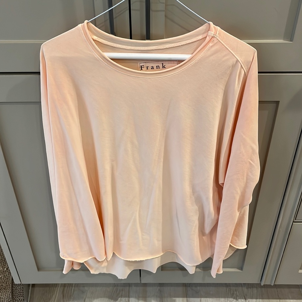 FRANK & Eileen: Peach Long Sleeve Casual T-Shirt